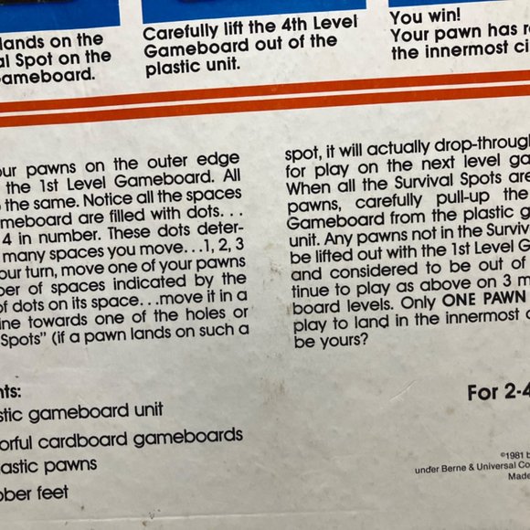 Complete Vintage MILTON BRADLEY INNER CIRCLE SURVIVAL GAME Strategy Board Game - Picture 10 of 10